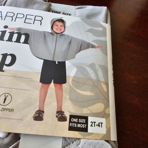 HAZEL + HARPER UPF Swim Coverup Gray Full Zipper 2T-4T Unisex - Picture 8 of 10